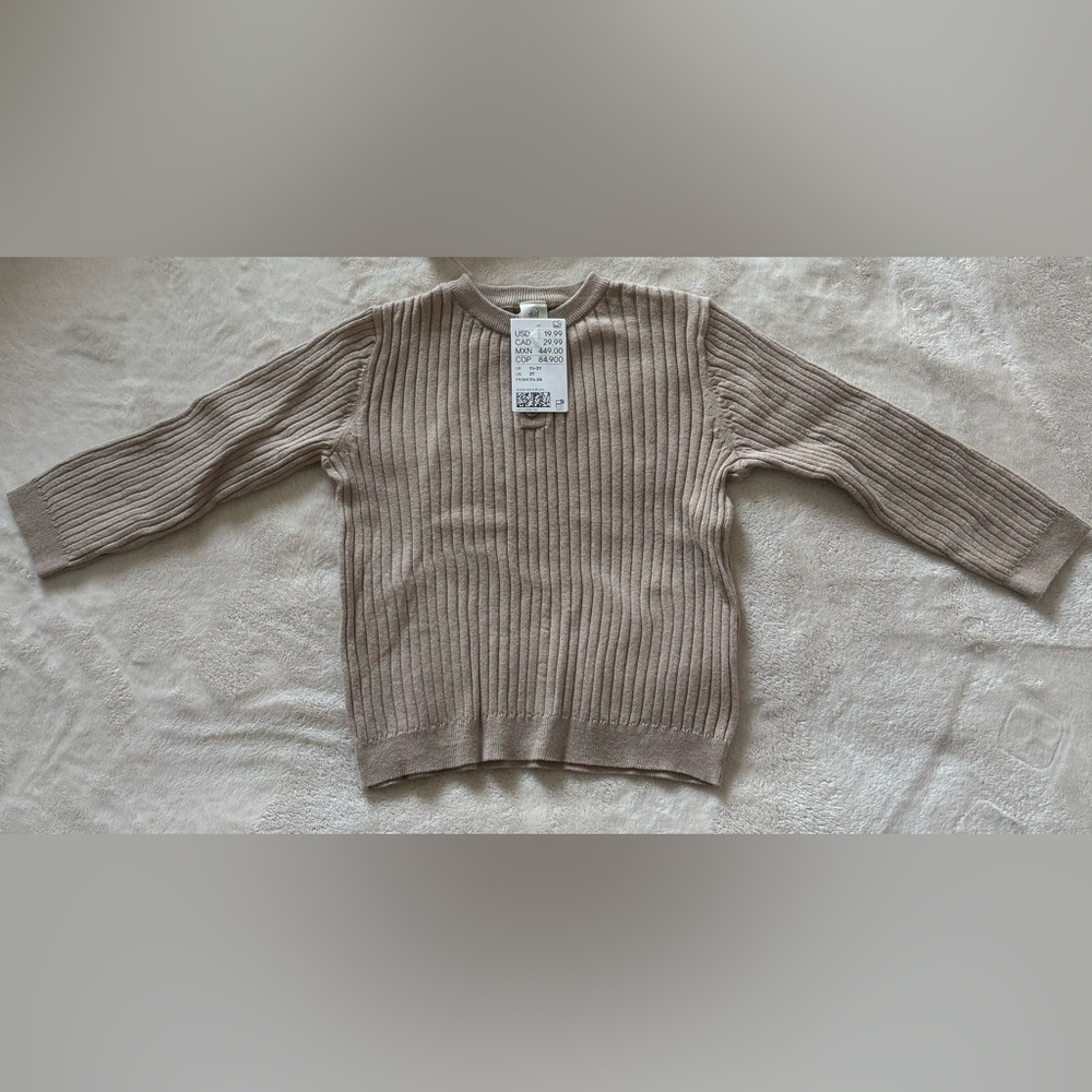 NWT H&M Beige Ribbed Knit Set - Picture 2 of 8